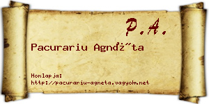 Pacurariu Agnéta névjegykártya
